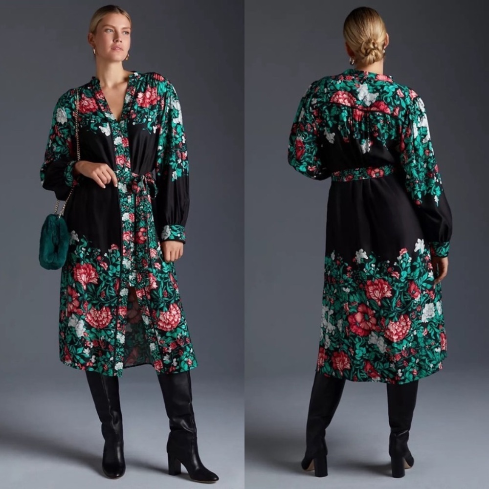 New Anthropologie Midi Shirt Dress size large